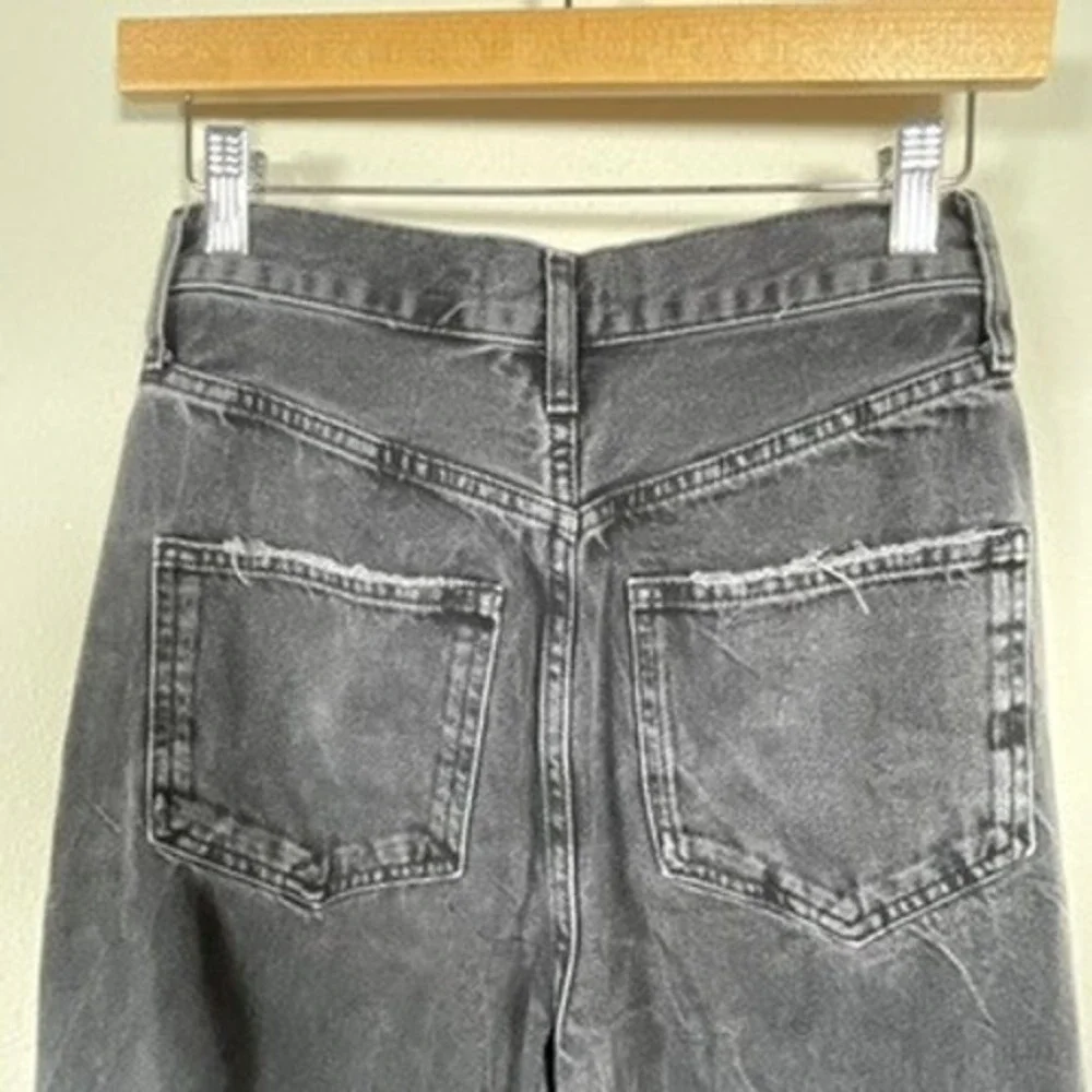 We the Free Wide Leg Jeans Women 24 Black Street Grunge Boho Distressed